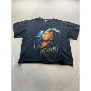 Rod Stewart Rocks Greatest Hits 2008 T-Shirt Women M Black Music Cropped Concert